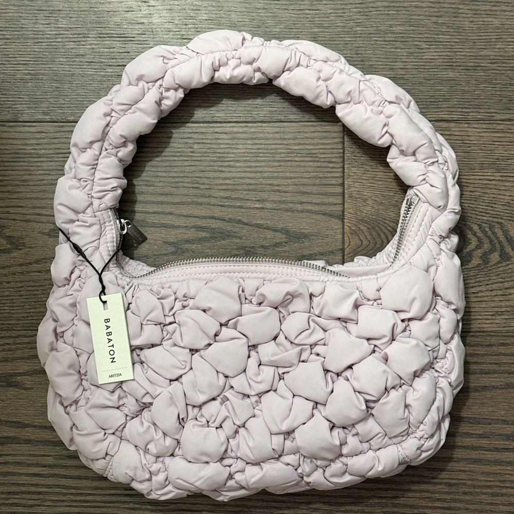Babaton Light Pink Textured Shoulder Bag